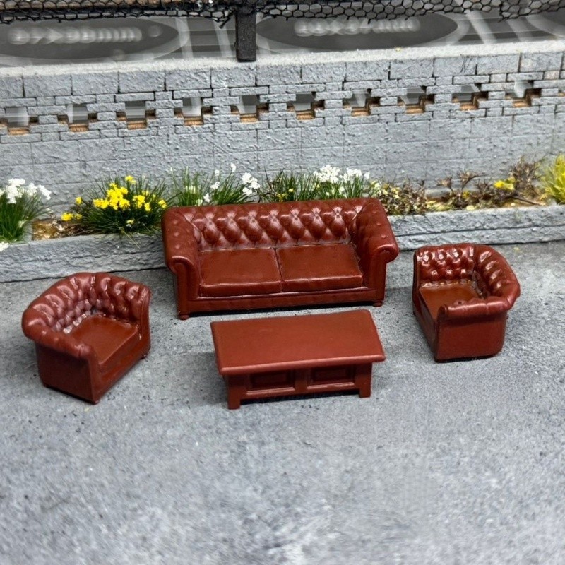 {{Vivi toys }} Miniature Sofa 1:64 Vintage Furniture Model Car scene decoration. 260608