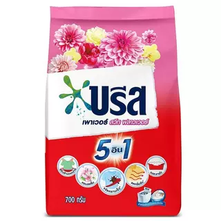 (ยกลัง 12 ถุง )บรีส เพาเวอร์ ผงซักฟอก พลังขจัดคราบ 600 กรัม สำหรับซักเครื่องและซักมือ