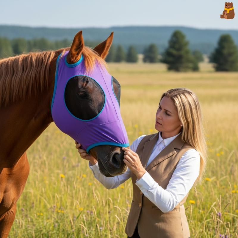 [TA] Anti Fly Mesh Horse Mask 1 PC แมลง Bug Eye Cover Breathable ยืดสําหรับ Equine Outdoor Grazing TH