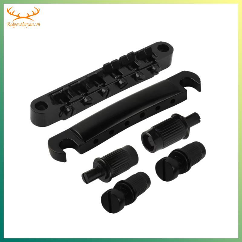 Vintage LP Guitar Tailpiece Set Enhanced Durability & Tone Enhanced Durability & Tone Black