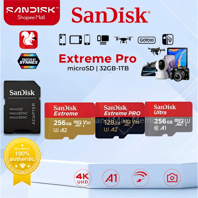 Sandisk Ultra-Extreme-Extreme Pro micro SDcard 32GB/64GB/128GB/256GB/512GB/1TB เมมโมรี่การ์ด
