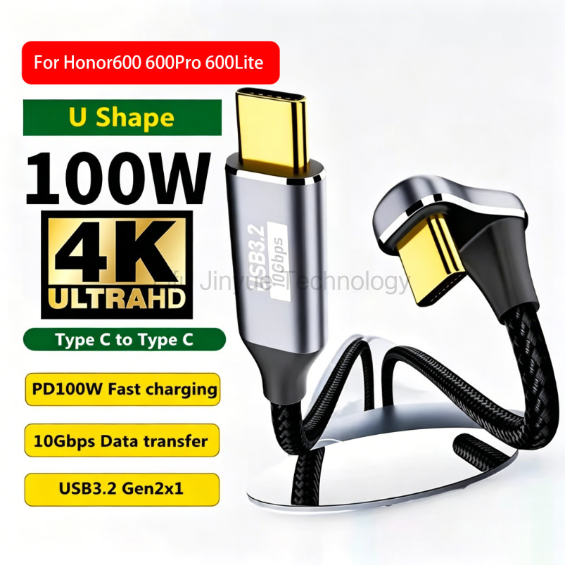 LIKAIYUE 90/180 องศามุม Type-C PD 100W Fast สายชาร์จสําหรับสวิทช์แล็ปท็อป VR โทรศัพท์สําหรับ Honor 6