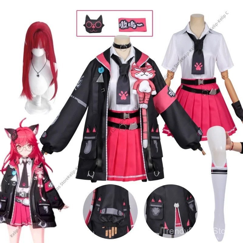 Nanally คอสเพลย์ NTE เกมเครื่องแต่งกาย Neverness to Everness Cyberpunk Techwear Dress ชุดกิ๊บติดผมสไ