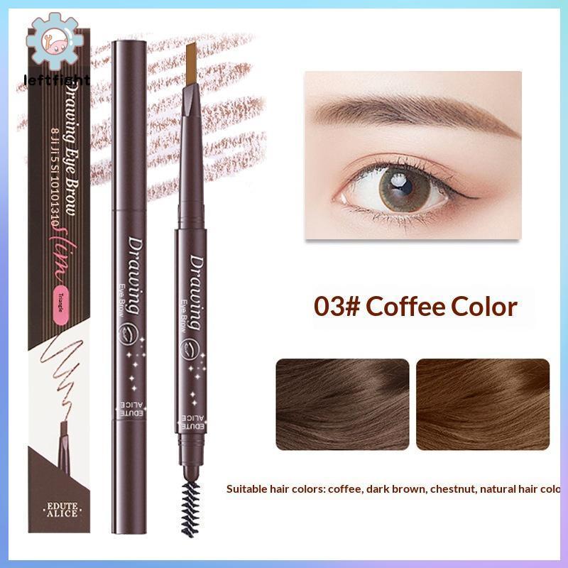 LEFT 1 ชิ้น Double Head Eyeliner Eyebrow ปากกาพร้อมแปรงกันน้ําติดทนนานโกหก Silkworm Lower Dyeing Eyebrow ปากกาอเนกประสงค์ปากกา GHT