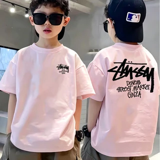【จัดส่งภายใน 24 ชั่วโมง】คอตตอนแท้ 100% / เสื้อยืดเด็ก / เสื้อยืดคอกลมแขนสั้นแฟชั่นสำหรับเด็ก ขนาด 90-150