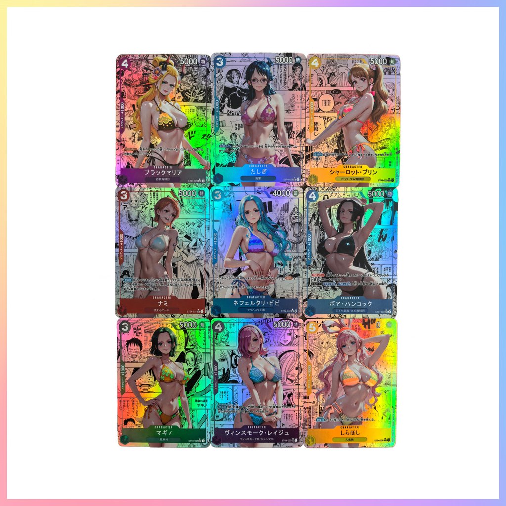 อะนิเมะแฟลชการ์ดการ์ตูนการ์ดโจรสลัด Nami Emperor Uta DIY opcg การ์ดคอลเลกชันแฟลชสีสันสดใส