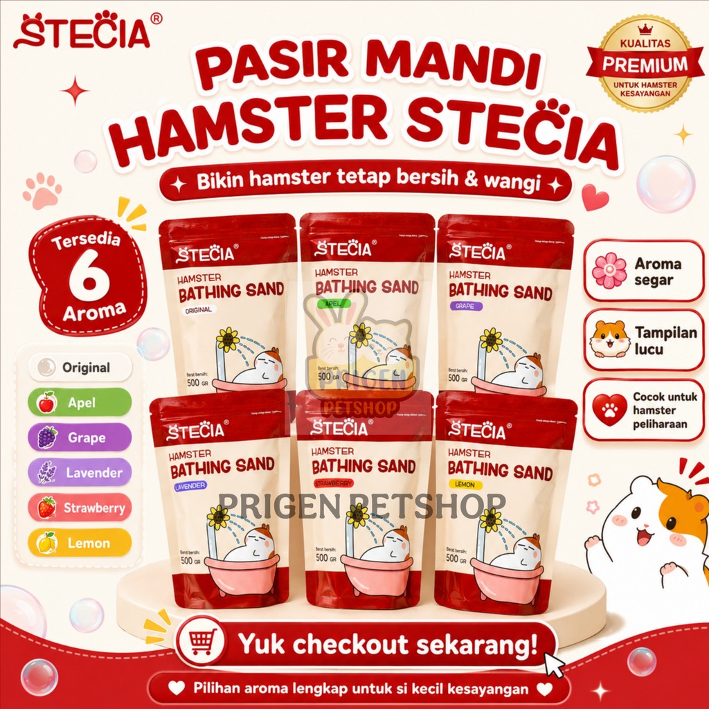 STECIA HAMSTER BATH SAND 500 GR - HAMSTER BATHING SAND - HAMSTER BEDDING SAND GERBIL