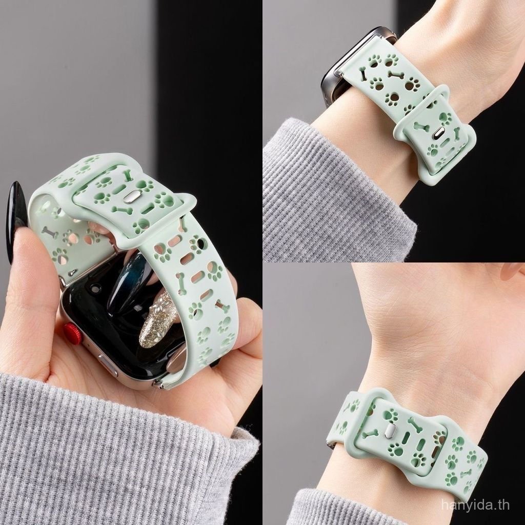 สายซิลิโคนใหม่สําหรับ Huawei Watch Fit 5/5 Pro Hollow-out สุนัข Paw สร้อยข้อมือผู้หญิงสายรัดข้อมือสําหรับ Huawei Fit 4 Pro Fit 3Accessories