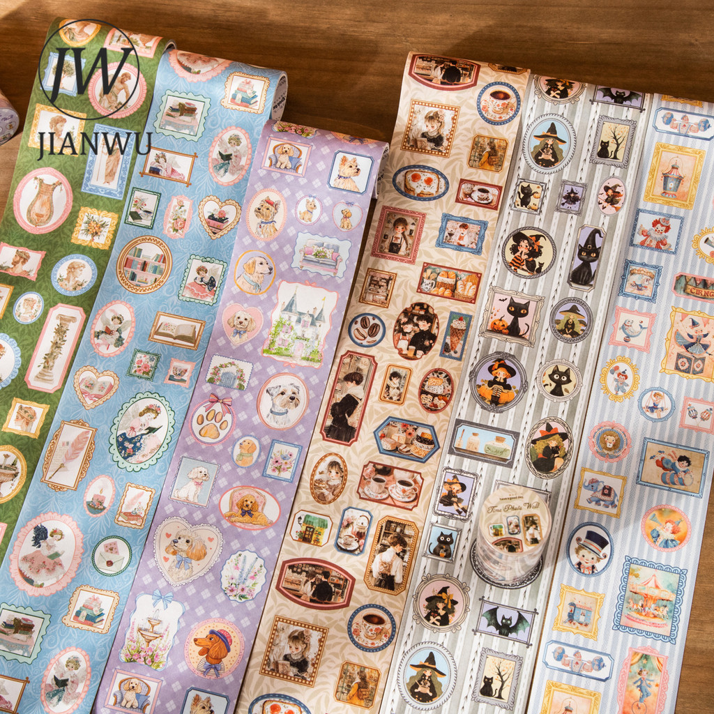 JIANWU 80 มม.* 5 เมตร Vintage ฤดูร้อน Town Street Tree ภูมิทัศน์วัสดุ Collage Scrapbooking PET เทป Creative DIY Journal เครื่องเขียน