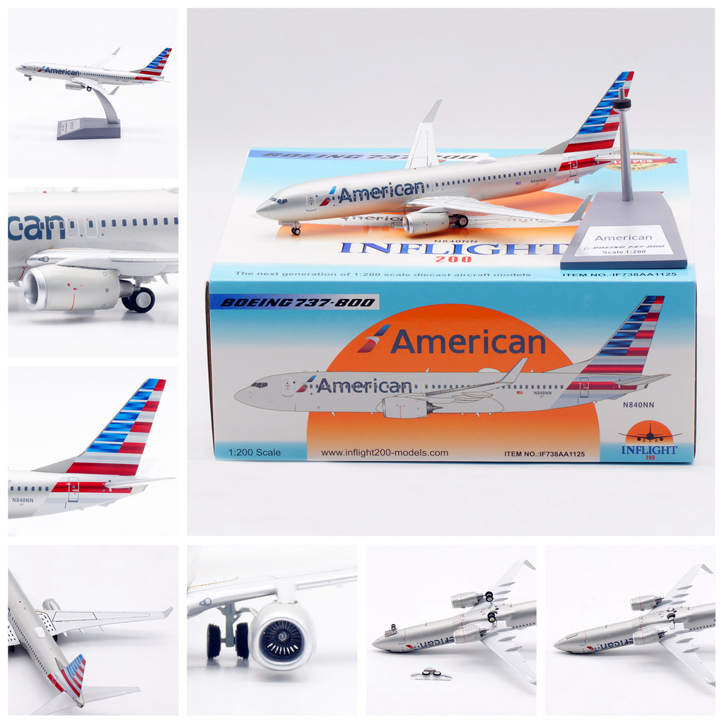 จัดส่ง 48H - Inflight American Airlines Boeing B737-800 N840NN เครื่องบินแขกโลหะผสมสําเร็จรูปรุ่น 1/
