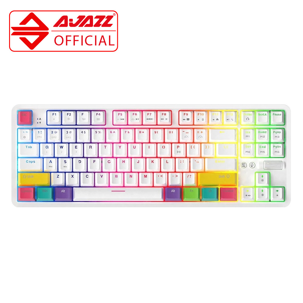 Ajazz K870T Hotswappable RGB Mechanical Wireless Keyboard 87 Keys - Dual Mode Bluetooth 5.0 & Type-C