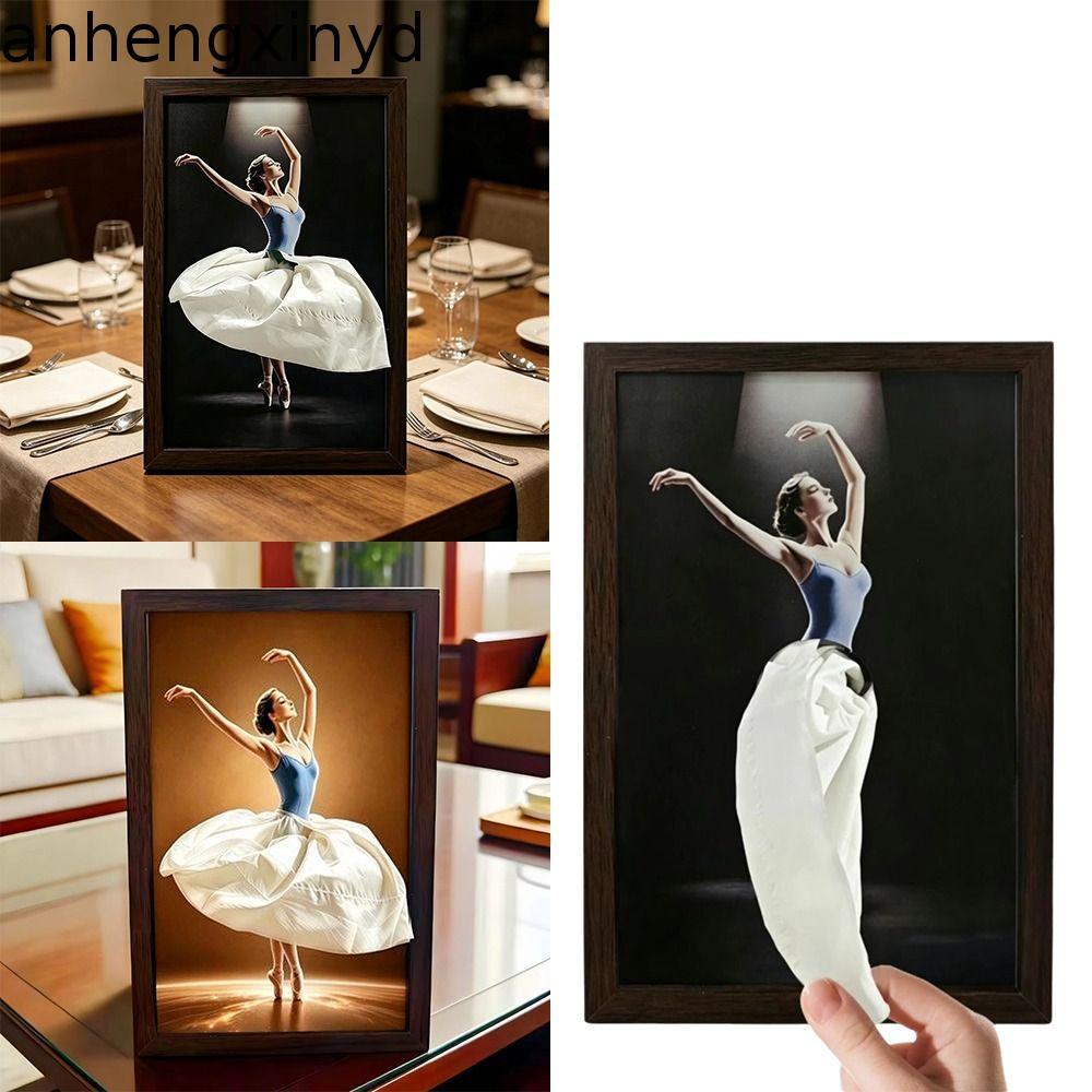 ANHENGXIN บัลเล่ต์กล่องกระดาษทิชชู, Elegant Design ไม้เดสก์ท็อปไม้กล่องกระดาษทิชชู, Ballet Dancer Luxury Art Ballerina กระโปรงที่ไม่ซ้ํากันกระโปรงกล่องกระดาษทิชชูตกแต่งบ้าน