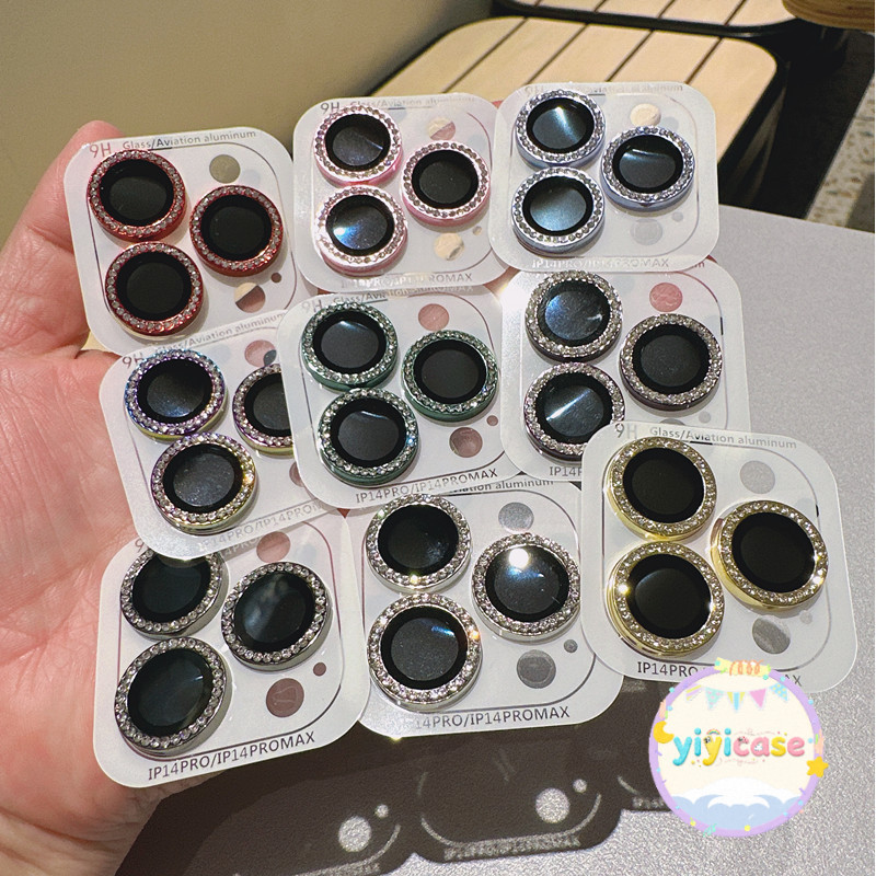 🥳film lens for iPhone17 11 12 13 14 15 16PROMAX ฟิล์มป้องกันเลนสำหรับไอโฟน14 16PLUS 11 12MINI การขายส่ง ส์กล้องขอบเพชร