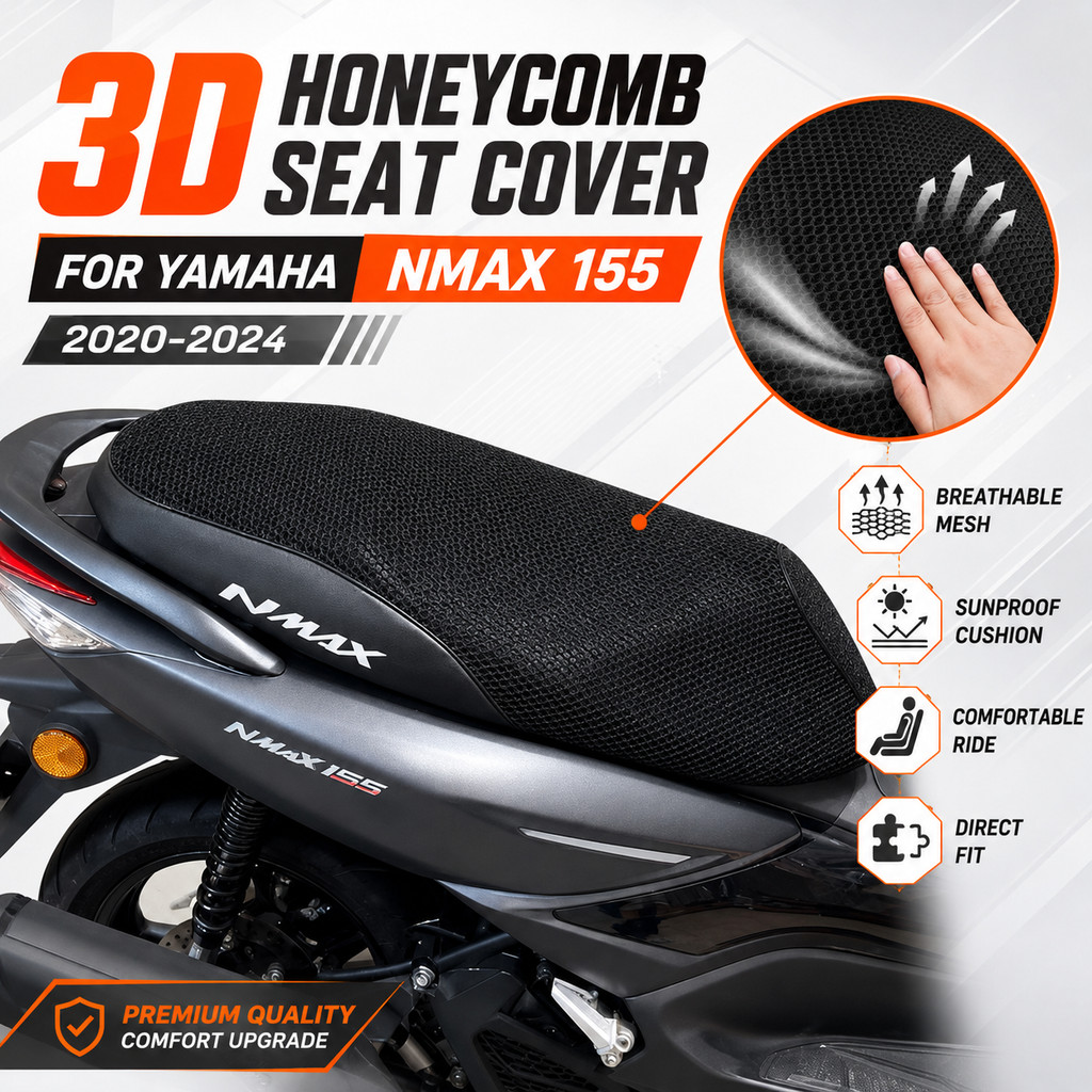 For Yamaha NMAX 155 2020 2024 เบาะหุ้ม 3D รังผึ้ง กันแดด กันร้อน เบาะมอเตอร์ไซค์ อะไหล่แต่ง