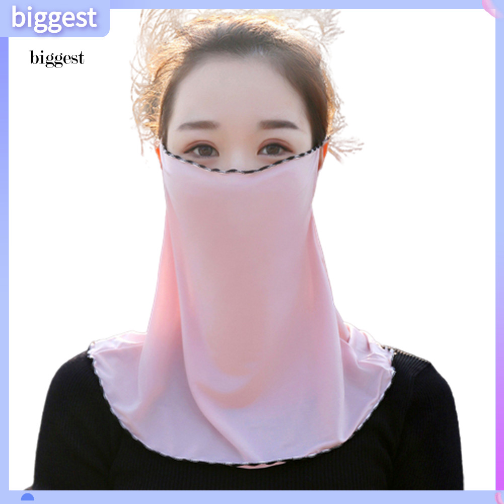 BGT ผู้หญิงดอกไม้ชีฟองนุ่มป้องกันฝุ่นป้องกันแสงแดดหน้าปกคอผ้าพันคอ Gaiter