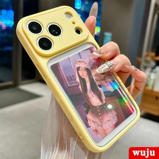 WUJU Photocard Display Minimalist Case เข้ากันได้กับ IPhone 17 16 15 14 13 12 11 Pro Max พร้อม Drop-proof และ Dust-proof และ Anti-yellowing Design