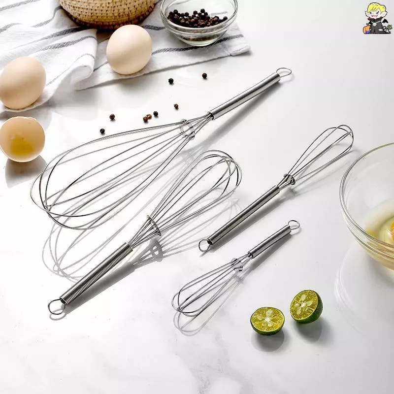 CLA ตะกร้อมือสแตนเลสขนาดเล็ก Mini Spring Handle Manual Whisk thumbnail 6