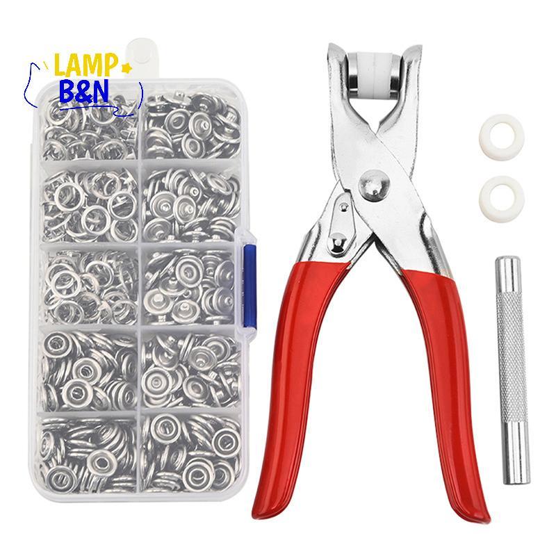 [B&N] ชุด Snap Fasteners Kit Tool, Metal Snap Buttons แหวนพร้อมคีมยึดกดชุดเครื่องมือสําหรับตัดเย็บเสื้อผ้า [ใหม่]