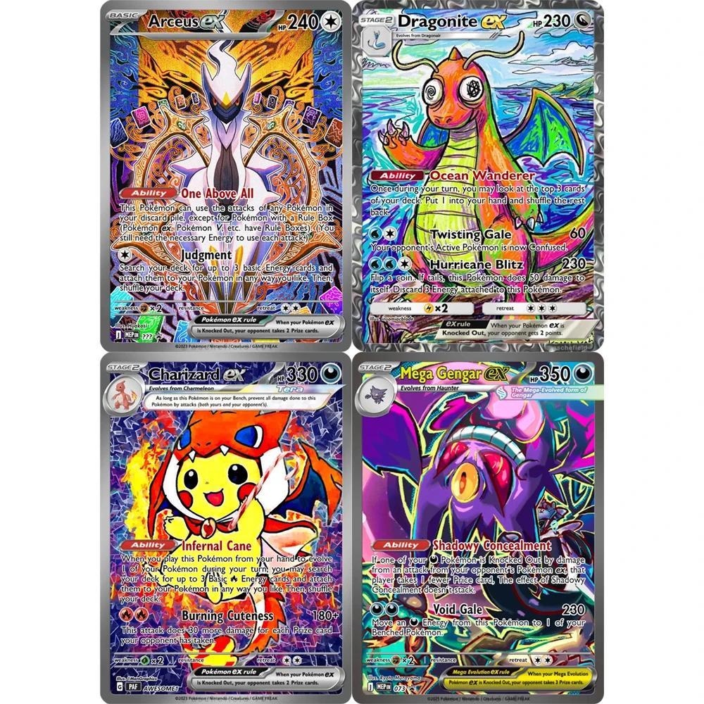 Pokemon DIY PTCG คอลเลกชันการ์ด araceus charizard dragonite gengar Self Made การ์ดเดี่ยวคลาสสิกเกมอะนิเมะการ์ดของเล่น ราคาถูก Shopee Lazada