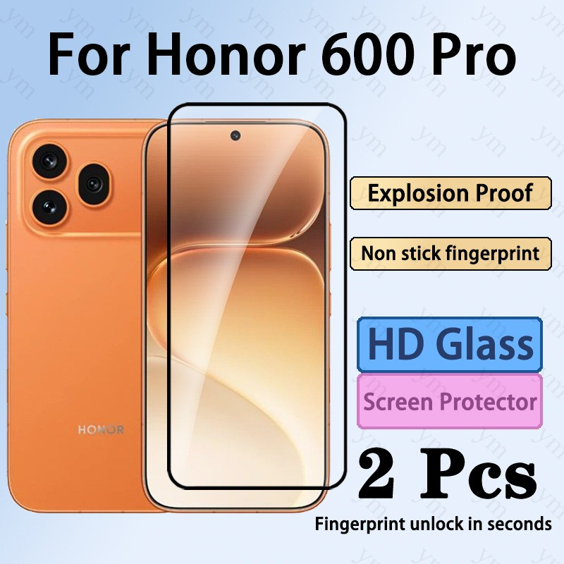 2 ชิ้น Honor 600 HD One-คลิกติดตั้งง่ายกระจกนิรภัยป้องกันหน้าจอสําหรับ Honor 600 Lite Pro 400 X7C X7D X8D X9D แก้วป้องกันฟิล์ม