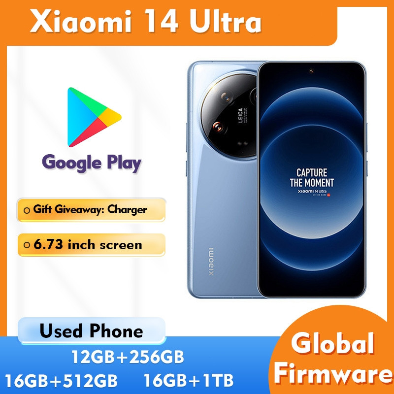 โทรศัพท์มือสอง Xiaomi 14 Ultra 5g เกือบใหม่สมาร์ทโฟน Android หน้าจอเดิม 256GB ROM จัดส่งฟรี