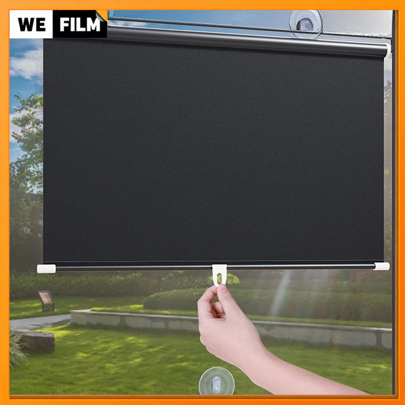 🔥ม่านม้วนกันแสง Roller Shades ม่านทึบแสง 100% ม่านม้วน กันความร้อน ม่านบังแดด แบบสไลด์ยืดหดได้ กันยูวี ไม่ต้องติดตั้ง