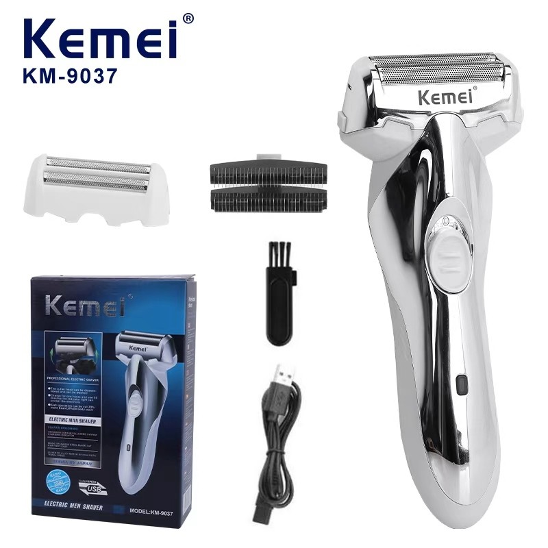 เครื่องโกนหนวดไร้สาย KEMEI  KM-9037 ปัตตาเลี่ยนโกนหนวด โกนเครา โกนผม อุปกรณ์บาร์เบอร์ สินค้าพร้อมส่ง