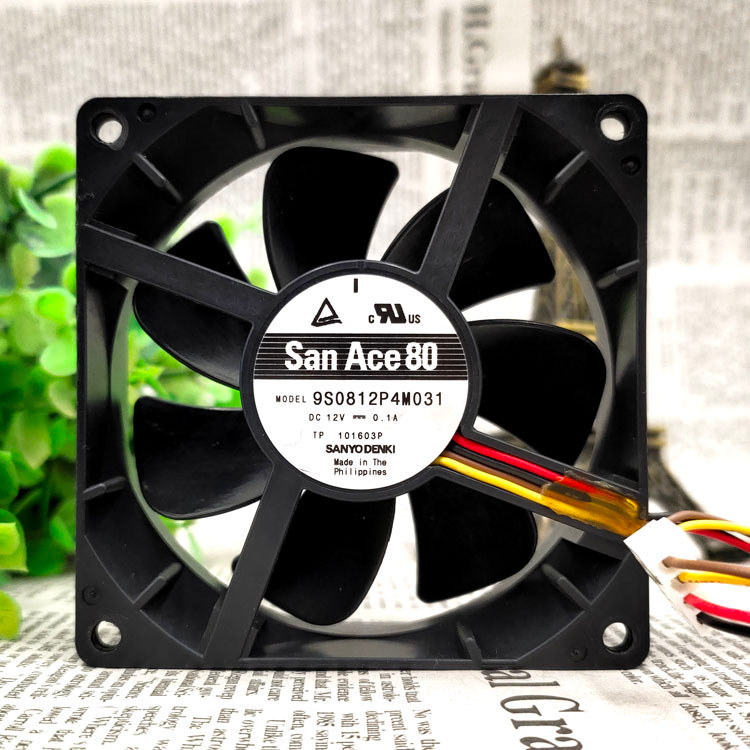 Sanyo 9S0812P4M031 12V 0.1A 8025 High Air Volume High-End อุปกรณ์พัดลม 8 ซม.