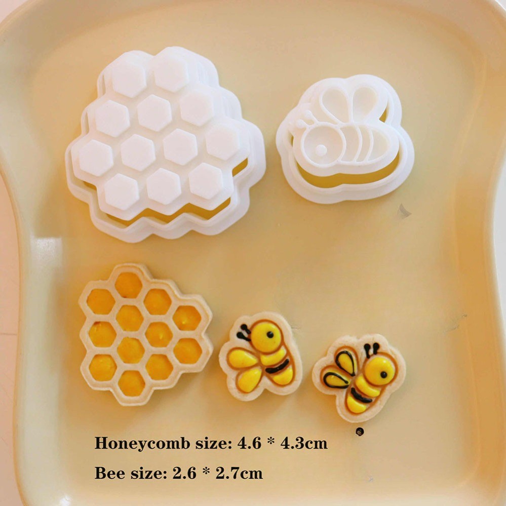 การ์ตูน Bee เครื่องตัดคุกกี้ DIY คุกกี้แสตมป์แม่พิมพ์รูปการ์ตูนอุปกรณ์เบเกอรี่สําหรับบ้าน DIY เบเกอรี่คุกกี้ขนมตกแต่ง Bakewares