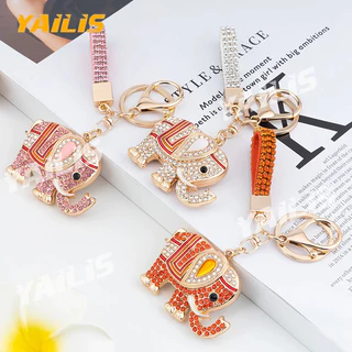 YAiLiS พร้อมส่ง💖พวงกุญแจช้างฝังคริสตัล มีลักษณะโดดเด่น เหมาะเลือกเป็นของฝากและของขวัญต่างๆ