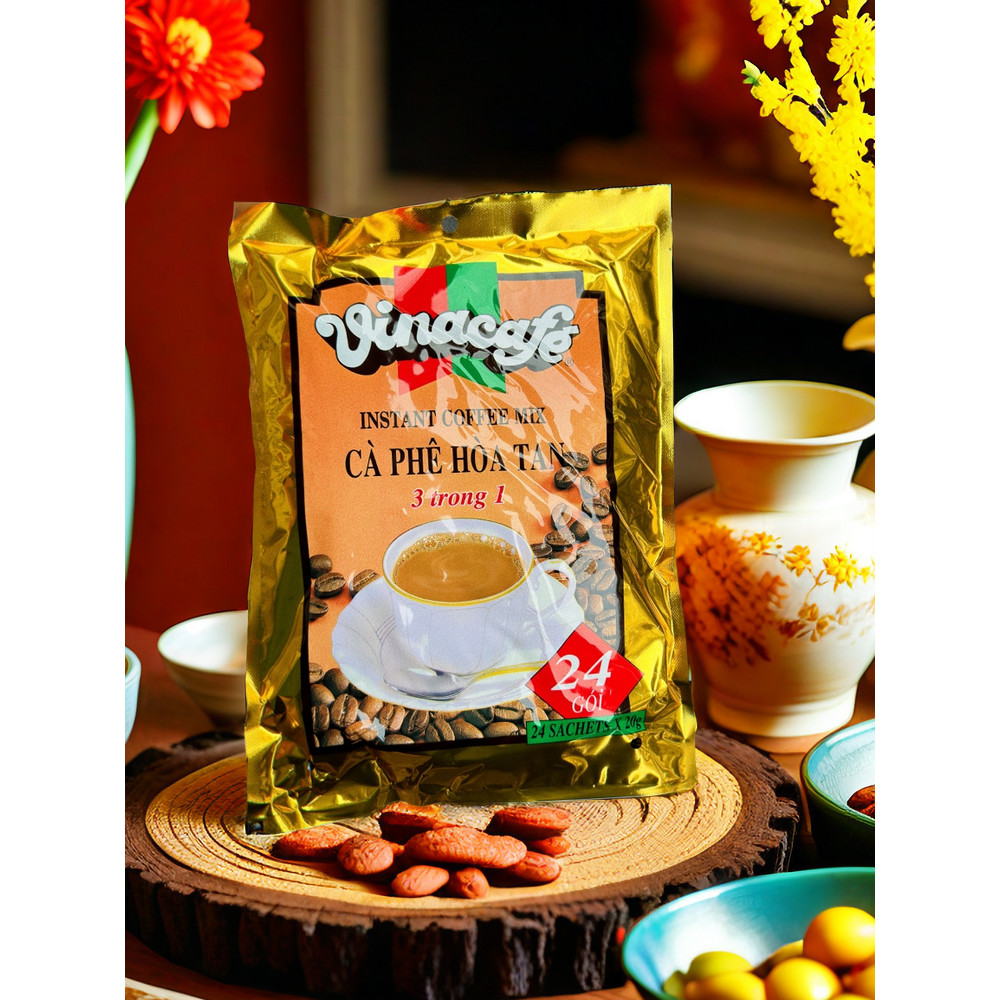 เวียดนาม Vera Gold Package กาแฟสําเร็จรูปสามในหนึ่งเดียว 480g ผงกาแฟนําเข้าดั้งเดิมจัดส่งฟรีมากกว่า 2 ถุง