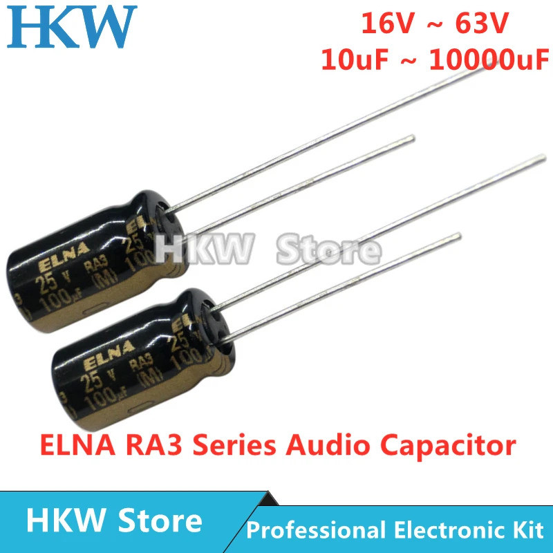 ELNA RA3 Series HiFi Audio Capacitor 16V 25V 50V 63V 10uF 22uF 47uF 100uF 220uF 470uF 1000uF 2200uF 