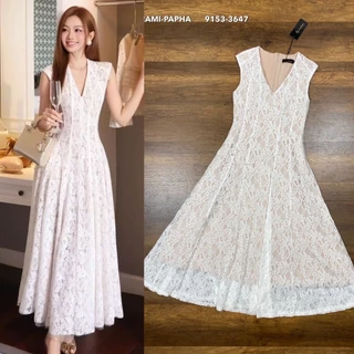 พร้อมส่ง เติม S-XL⚡️ ชุดเดรสสีขาว เรียบหรู สวยหรูโดดเด่น แบบฉบับคนรวย งานบุญ งานบวช ( RM 9153 8947