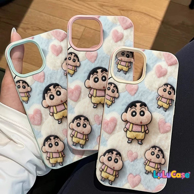 สำหรับ Samsung S25 S23 S24 Ultra A36 A56 A06 A55 A16 A07 A05s A26 A17 A53 A34 เคสใหม่น่ารักมาก ลายชินจังหัวใจ กันกระแทก
