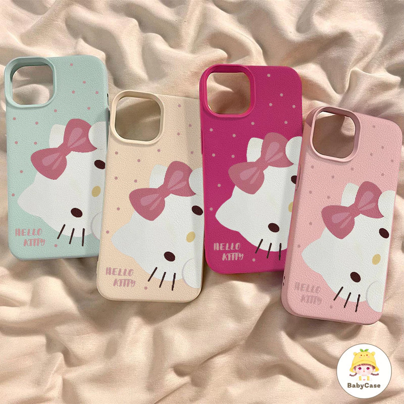 ซองหนังลายจุด เฮลโล คิตตี้ สุดน่ารัก สำหรับ Samsung A17 A36 A05s A15 A07 A35 A06 A24 A16 A15 A54 A34 A53 S23 ULTRA