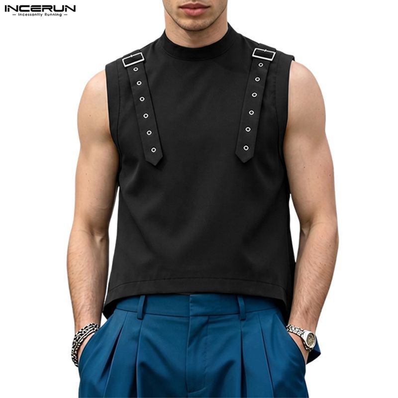 ไม่แน่นอน เสื้อกล้ามสายคล้องไหล่ไก่ตาสําหรับผู้ชาย