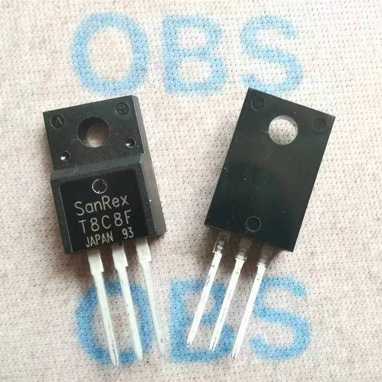 ((5 ชิ้น) T8C8F TMG8C80F ซิลิคอนควบคุมสองทาง 8A/800V TO-220F ใหม่เอี่ยม