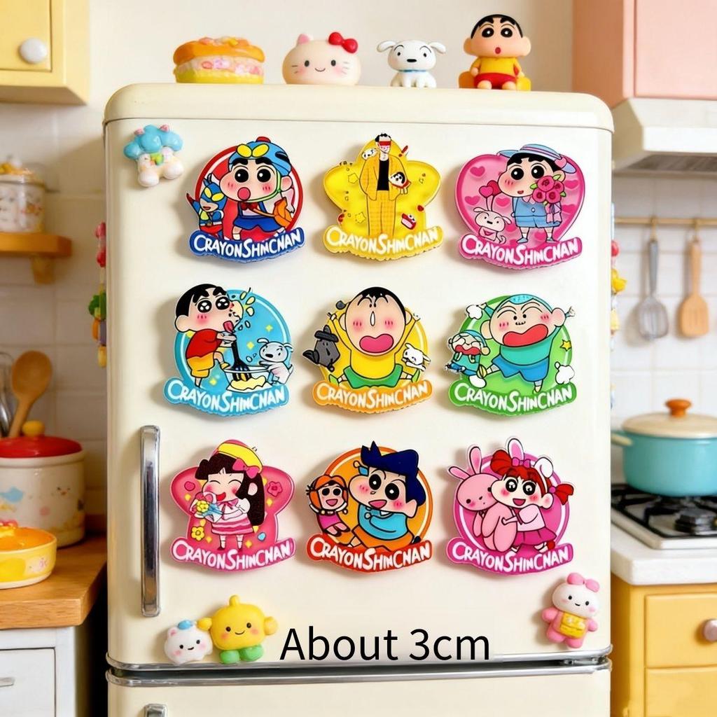 10 ชิ้น Shin-Chan Crayon Shin-Chan สติกเกอร์ตู้เย็นกันลื่น Influencer Series แม่เหล็กที่แข็งแกร่ง