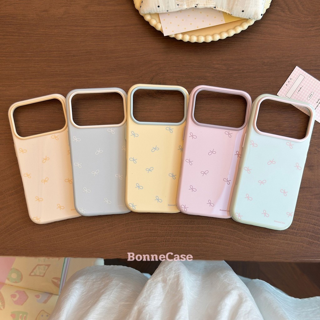 [Sheren] ins สไตล์ Simple Bow เคสโทรศัพท์เหมาะสําหรับ i17 16 15 14 13 12 11 pro max  เคสไอโฟน