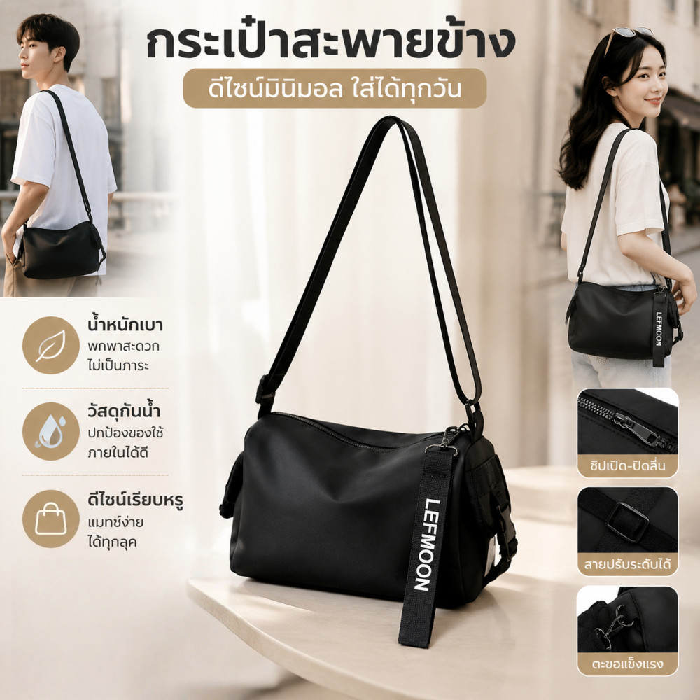 กระเป๋าครอสบอดี้กันน้ำรุ่นใหม่ อเนกประสงค์ ความจุขนาดใหญ่ เหมาะสำหรับผู้ชายและผู้หญิงที่ออกไปข้างนอก