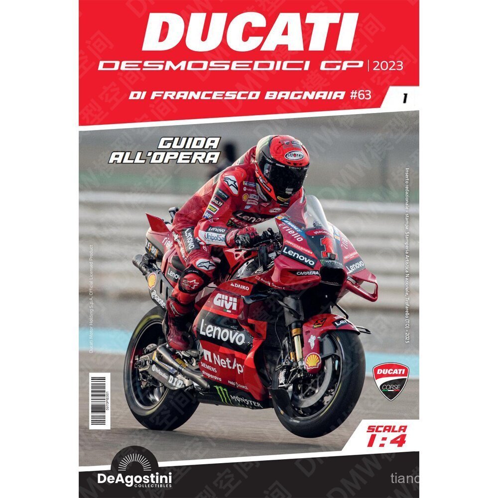 ขายร้อน [Dagostini] 1/4 Ducati GP23 Championship Car Sub-Book Alloy Assembled Motorcycle Model 080X