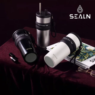 SEALN COD ถ้วยเก็บความร้อน แก้วเก็บความเย็น Ame316 ลิมิเต็ดเอดิชัน!ตนเลส 710ML ถ้วยฟาง มีเชือกคล้องแบบพกพา ถ้วยรถยนต์