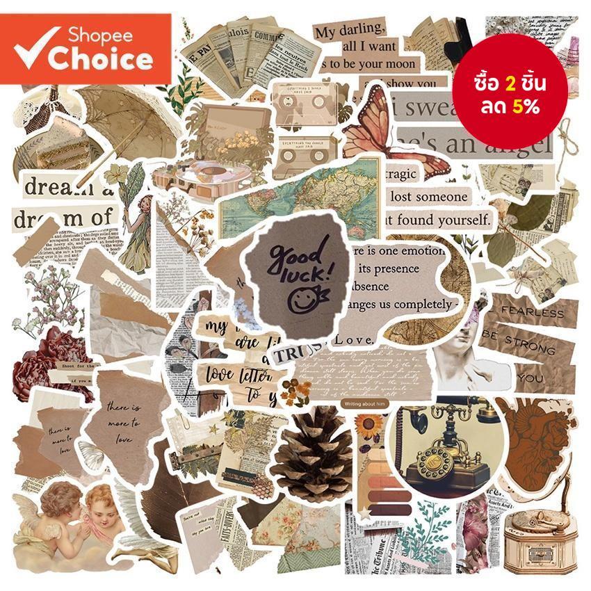 ชุดสติ๊กเกอร์แฟชั่น 52 ชิ้น – ผสม DIY Renaissance Retro Art Series 04, สติ๊กเกอร์ Doodle กันน้ํา