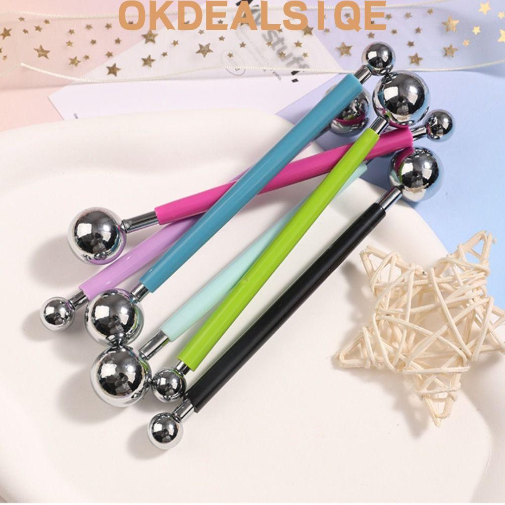 OKDEALS1QE 4 ชิ้นเครื่องมือดินเหนียว, Dotting Sculpting Double-Ended ประติมากรรมการสร้างแบบจําลองเครื่องมือ,โลหะเค้กเครื่องมือตกแต่งเค้กการสร้างแบบจําลองเซรามิคชุด