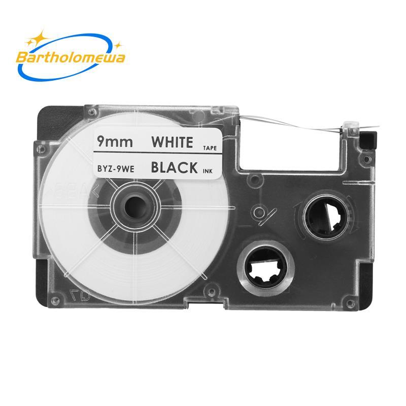 bartholomewa3 Pack 9mm สีดําบน White Label Tape Label Maker ใช้งานร่วมกับ -120, -60, -100, KL750B, K