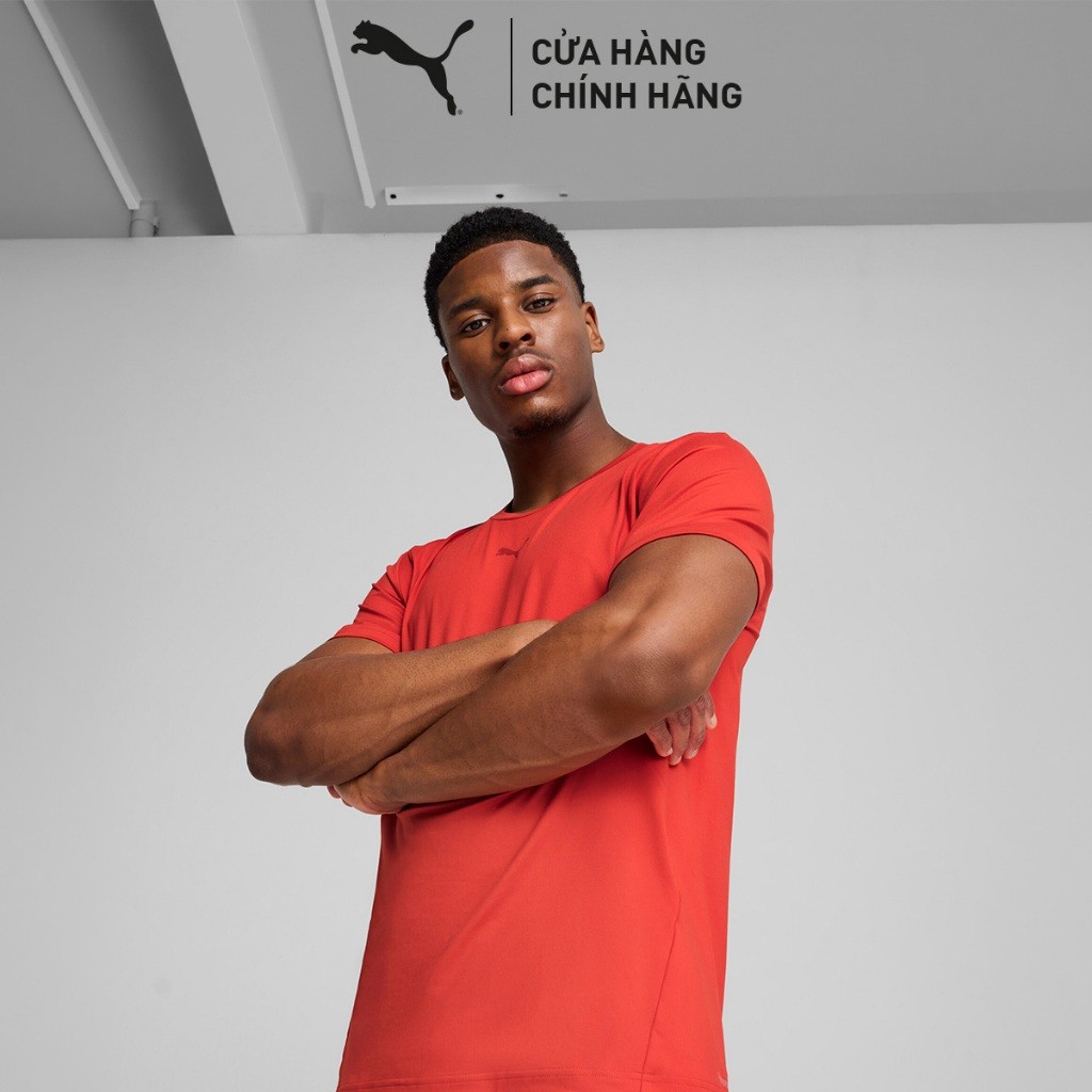 เสื้อยืดออกกําลังกายผู้ชาย PUMA M CLOUDSPUN SOFT TEE Red Fire Red