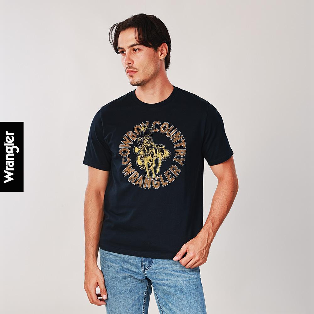WRANGLER เสื้อยืดแขนสั้นผู้ชาย คอลเลคชั่น Wrangler Legends รุ่น WR S126MTSSN11 สีดำ