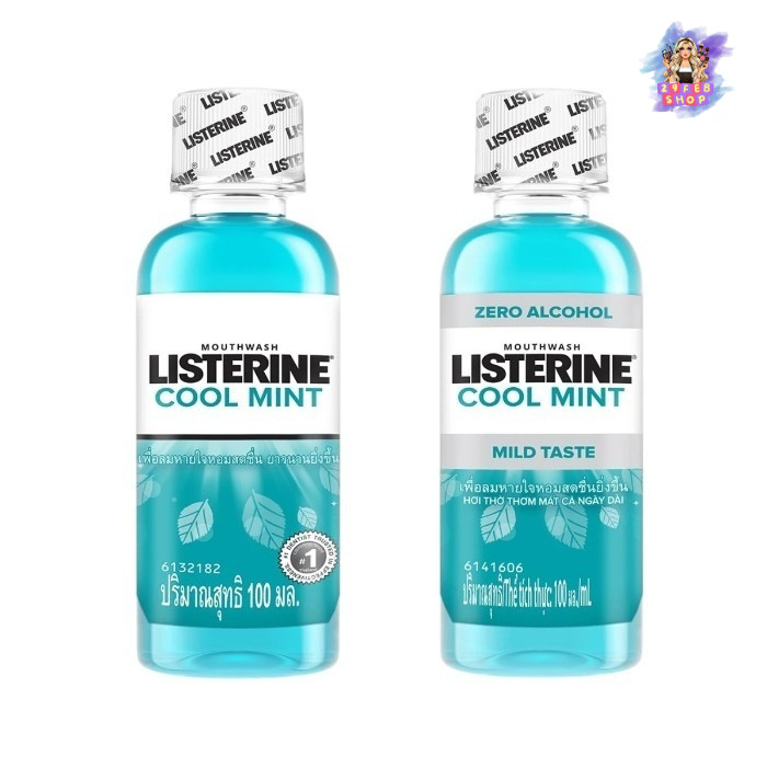 📍 (1ขวด) Listerine Cool Mint  / Cool Mint Zero Mouthwash 100ml ลิสเตอรีน น้ำยาบ้วนปาก กลิ่นมินต์ 💓