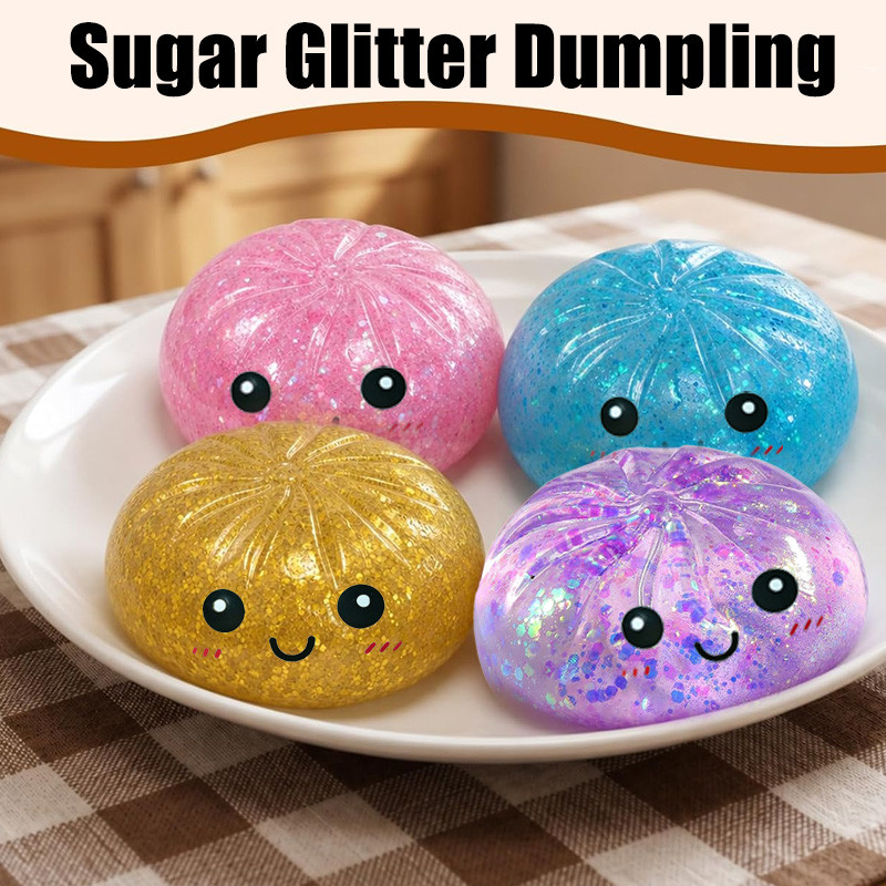 Glitter Malt Sugar Dumpling Squishy Super Soft Slow Rebound Fidget Squeeze ของเล่นคลายเครียด