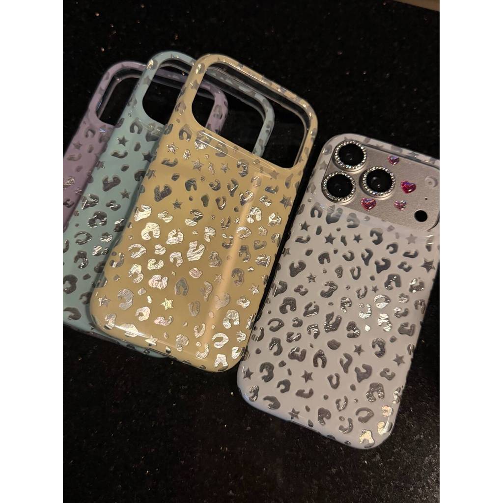 เคสโทรศัพท์ Blue Leopard Print Hard Case กันกระแทกสไตล์พรีเมี่ยมสําหรับ iPhone 17 Pro Max 16 Pro Max 15 Pro Max 14 Pro Max